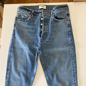 AGOLDE jeans high rise button down, straight leg, ankle length
